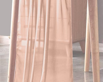 Blush Peach Chiffon Sheer Table Runner for Wedding, Decorations for Birthday Parties, Banquets, Engagements