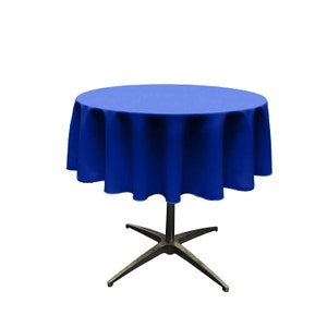 Royal Blue Solid Round Polyester Poplin Tablecloth Seamless.