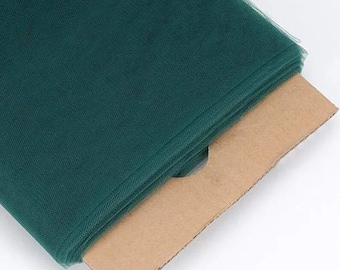 54&quot; Wide by 40 Yards Long (120 Feet) Polyester Tulle Fabric Bolt, for Wedding and Decoration. Hunter Green