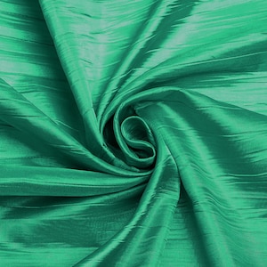 Aquamarine Crushed Taffeta Fabric - 54" Width - Creased Clothing Decorations Crafts - Sold By The Yard