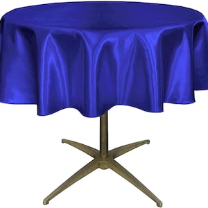 Bridal Satin Table Overlay, for Small Coffee Table Royal Blue