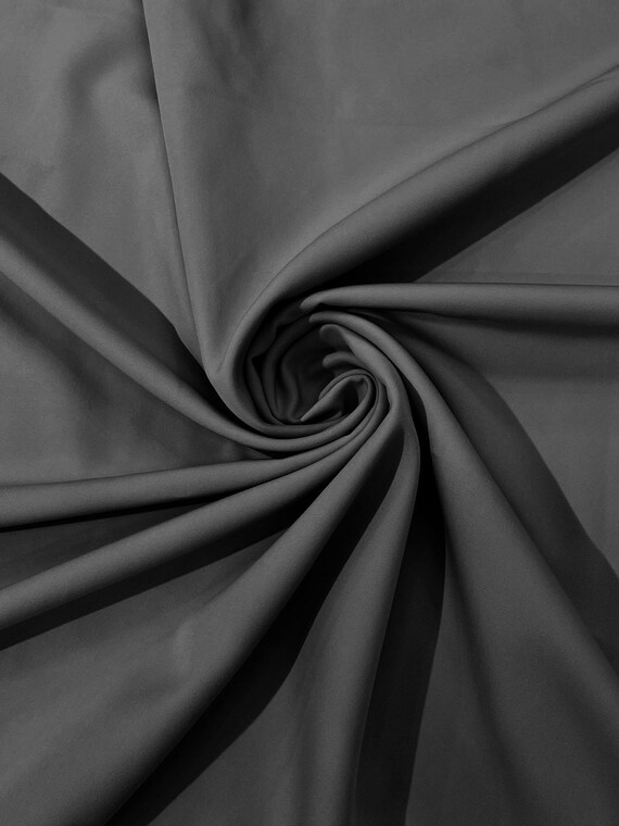 Gray Dull 4 Way Stretch Crepe Fabric/Medium Crepe-Bridal Fabric/Apparel Fabric/Polyester Crepe-Spandex