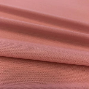 Dusty Rose 58/60&quot; Wide Solid Stretch Power Mesh Fabric Nylon Spandex Sold By The Yard.
