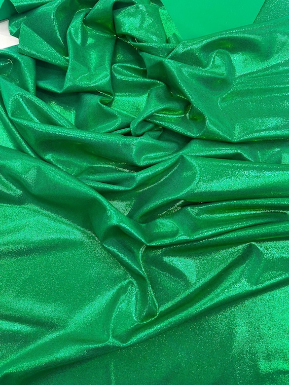 Emerald Green Foggy Foil All Over Foil Metallic Nylon Spandex 4 Way Stretch/58" Wide