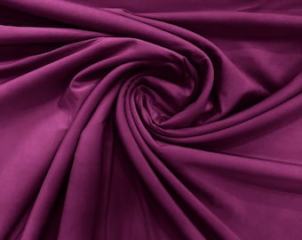 Magenta ITY Fabric Polyester Knit Jersey 2 Way Stretch Spandex Sold By The Yard
