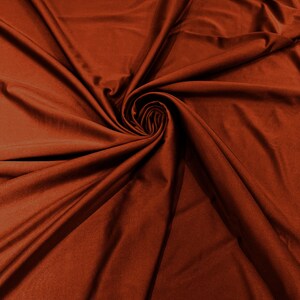 Rust Shiny Milliskin Nylon Spandex Fabric 4 Way Stretch 58&quot; Wide Sold by The Yard
