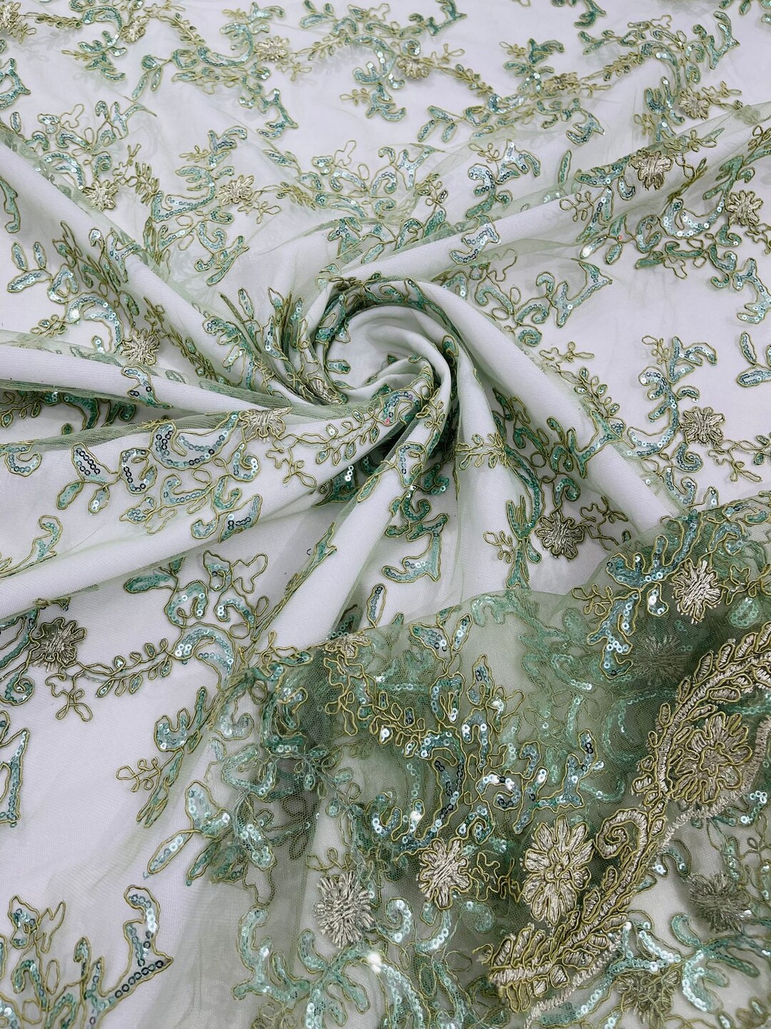 Sage Green Lace Philippa main image 1