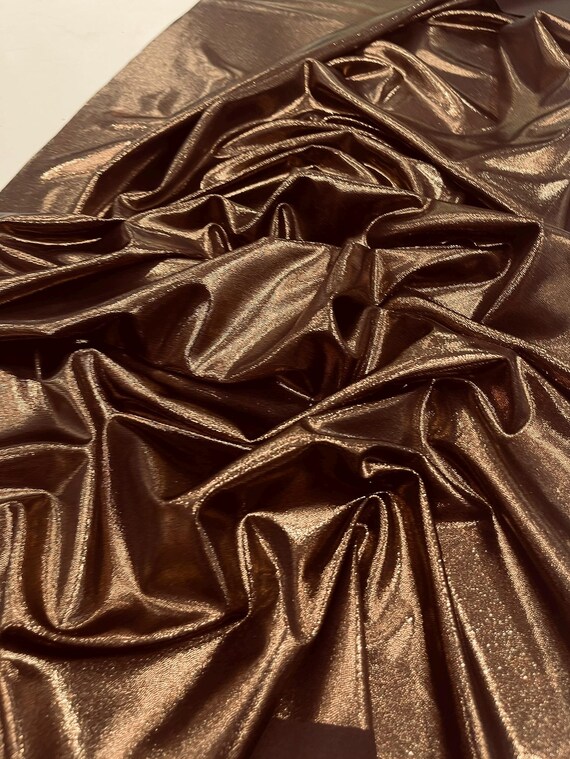 Brown Foggy Foil All Over Foil Metallic Nylon Spandex 4 Way Stretch/58" Wide