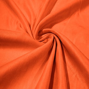 Orange Faux Suede Polyester Fabric | Microsuede | 58&quot; Wide | Upholstery Weight, Tablecloth, Bags, Pouches, Cosplay, Costume|