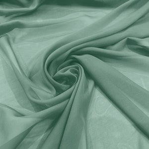 Sea Foam 100% Polyester 58/60" Wide Soft Light Weight, Sheer, See Through Chiffon Fabric Sold By The Yard.
