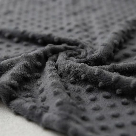 Charcoal Grey Minky Dot Fabric, 100% Polyester 58" Wide| Stuff | Blankets Sold by the Yard