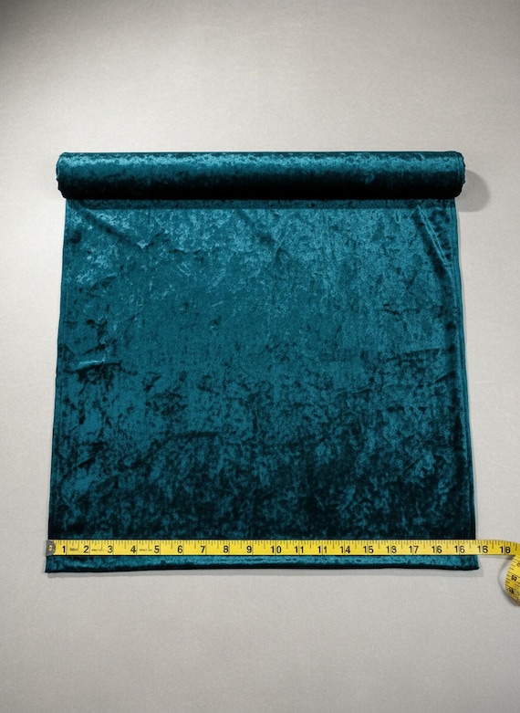 Teal Blue Crushed Velvet Fabric, 58 Inches Wide for Costumes and Apparel