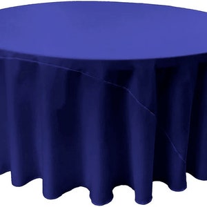 Round Polyester Poplin Tablecloth - Royal Blue - Choose Size Below