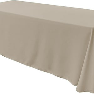 Taupe Rechteckige Tischdecke aus Polyester Popelin