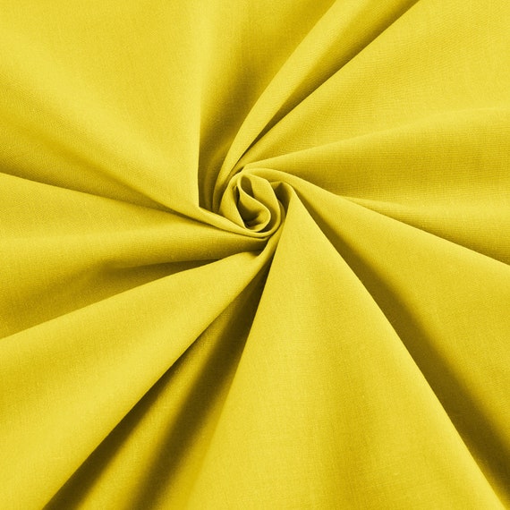 Yellow 58"Wide 65% Polyester 35 Percent Solid Poly Cotton Fabric for Crafts Costumes Decorations- Sold by the Yard