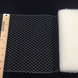 9 Inches Birdcage Bridal Veil Netting- French Net Trim-Prom-Wedding-Hats-Bridal-Nightgowns-Decorations-Sold By The Yard. Ivory