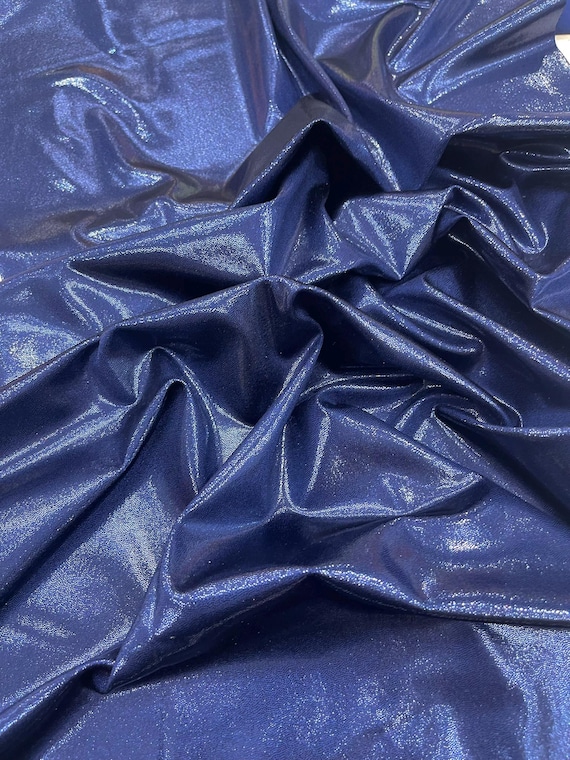 Navy Blue Foggy Foil All Over Foil Metallic Nylon Spandex 4 Way Stretch/58" Wide