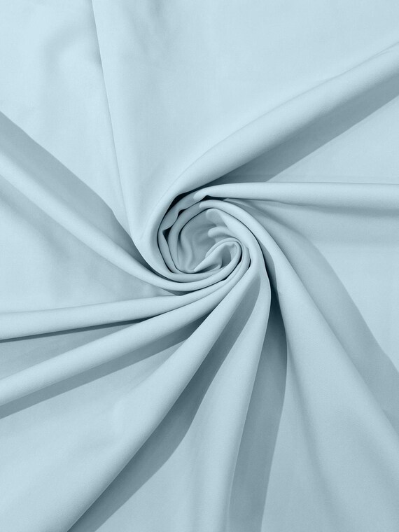 Light Blue Dull 4 Way Stretch Crepe Fabric/Medium Crepe-Bridal Fabric/Apparel Fabric/Polyester Crepe-Spandex