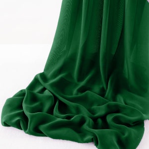 Hunter Green Chelsea Wool Dobby Chiffon Fabric/58&quot; Wide Sheer Fabric/Solid Color Draping Fabric for Wedding Party Easter Backdrop.
