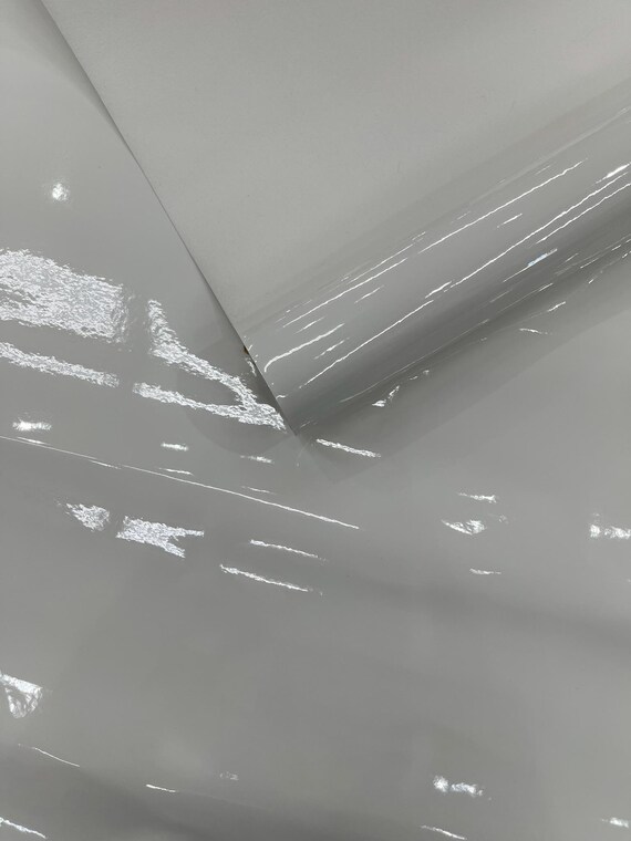 White Chrome Mirror Reflective Vinyl Fabric / Crafting Apparel Upholstery Vinyl Fabric 54" Wide