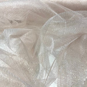 Sparkle tulle glitter fabric shimmer/ tulle glitter for dresses/ mesh glitter fabric/ costume fabric/ wholesale, Blush Pink