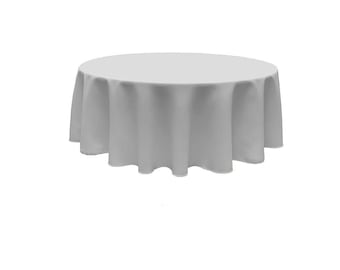Silber Solid Runde Polyester Popelin Tischdecke Nahtlos.