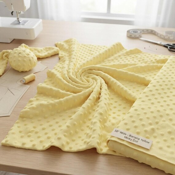 Banana Minky Dot Fabric, 58" Wide| Stuff | Blankets Sold by the Yard