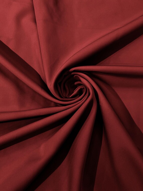 Burgundy Dull 4 Way Stretch Crepe Fabric/Medium Crepe-Bridal Fabric/Apparel Fabric/Polyester Crepe-Spandex