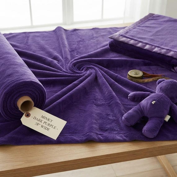 Dark Purple Solid Minky Fabric, 58" Wide| Stuff Animals| Blankets