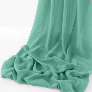 Aqua Green 5Yards Chelsea Wool Dobby Chiffon Fabric/58&quot; Wide Sheer Fabric/Solid Color Draping Fabric for Wedding Party Easter Backdrop.
