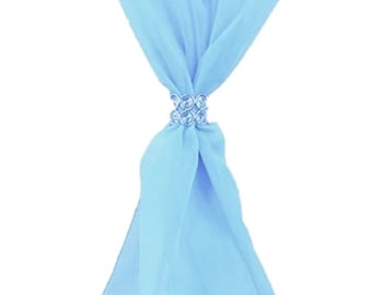 Light Blue Chiffon Table Runner Extra Long, Wedding Runners, Holiday Table Runners, Long Table Runners.