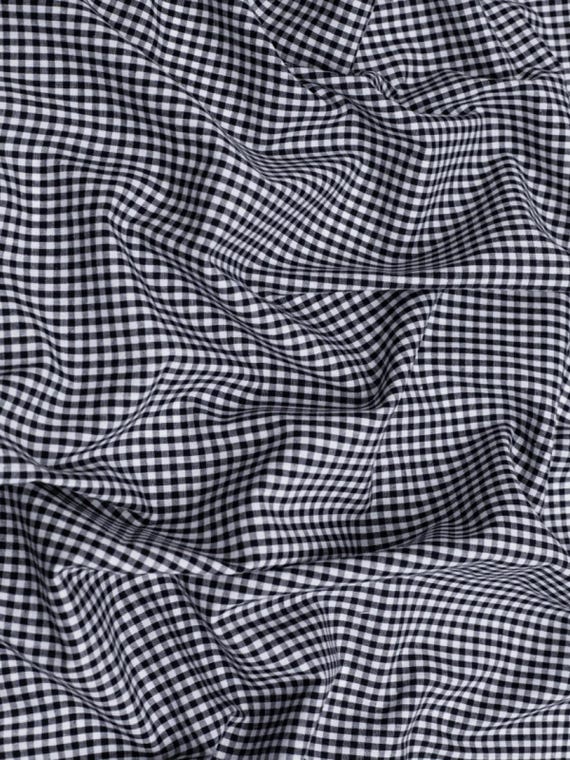 Black Gingham 1/8" Checkered Poly Cotton 58" Wide Fabric- Sold by the yard