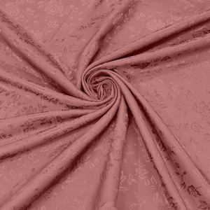 Mauve Polyester Roses/Floral Brocade Jacquard Satin Fabric/ Cosplay Costumes, Table Linen- Sold By The Yard.