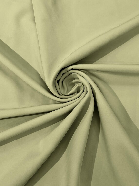 Sage Green Dull 4 Way Stretch Crepe Fabric/Medium Crepe-Bridal Fabric/Apparel Fabric/Polyester Crepe-Spandex