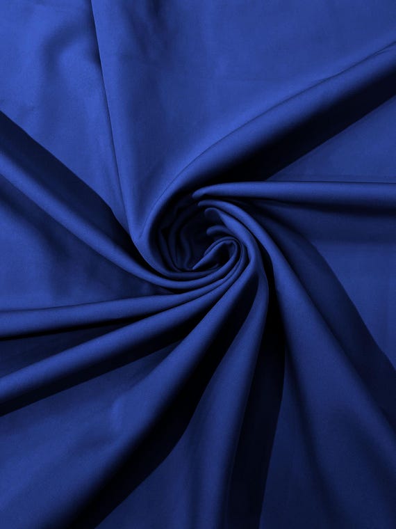 Royal Blue Dull 4 Way Stretch Crepe Fabric/Medium Crepe-Bridal Fabric/Apparel Fabric/Polyester Crepe-Spandex
