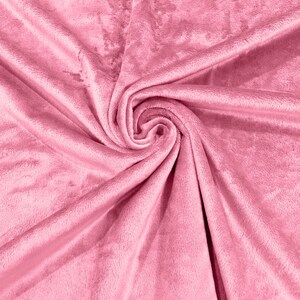 Pink Minky Solid Silky Plush Faux Fur Fabric - Sold by the yard