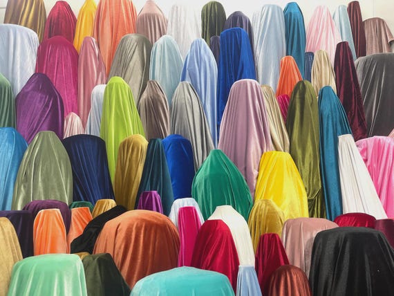 Stretch Velvet Fabric 60" Wide 90% Polyester 10 percent Spandex, for Sewing Apparel Costumes Craft, Sold By The Yard.