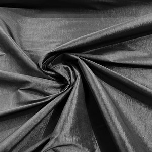 Charcoal Taffeta Stretch Fabric 2-Way Stretch 58&quot; Wide, Fashion Dress Clothing Draping Prom Gown Bridal Dress Fabric