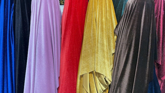 Glitter Stretch Velvet Fabric | 58" Wide.