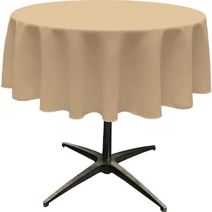 Round Polyester Poplin Tablecloth - Khaki - Choose Size Below