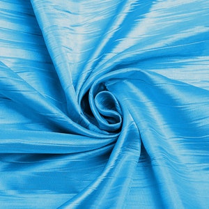 Aqua Crushed Taffeta Fabric - 54" Width - Creased Clothing Decorations Crafts - Sold By The Yard
