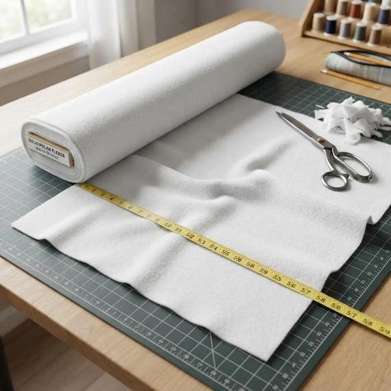 White Solid Polar Fleece Fabric Anti-Pill 58" Wide | Soft Polyester Blanket, Jacket.