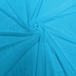 Tecido de malha elástica sólida turquesa de 58/60&quot; de largura, elastano/transparente/vendido por metro.