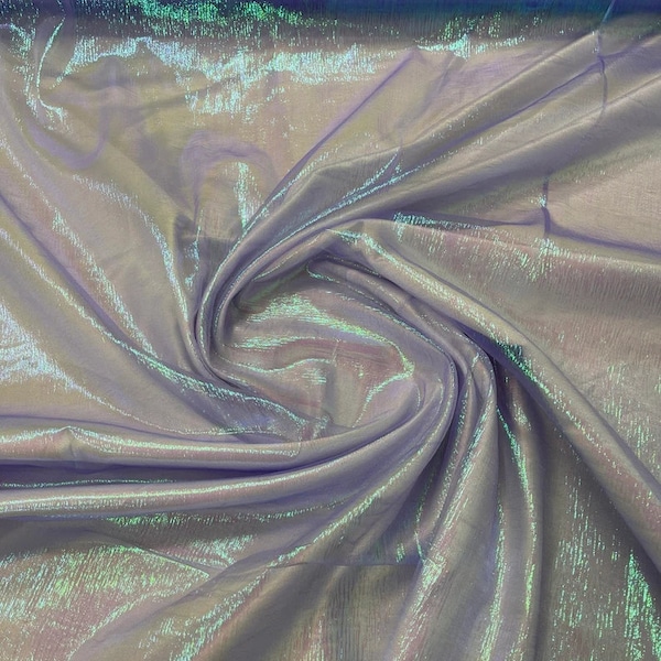 Crush Iridescent Shimmer Organza Fabric 45” Wide, Sells by The Yard. Lavender