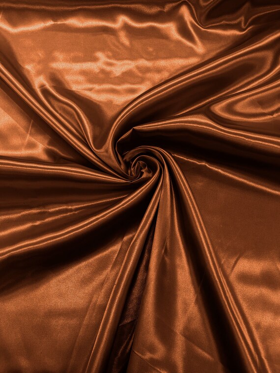 Cinnamon Marine Shiny Charmeuse Satin Fabric for Wedding Dress/Crafts Costumes/58” Wide /Silky Satin