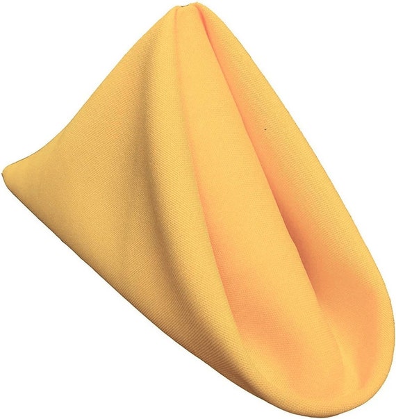 Pack of 12 - Yellow - 18 x 18 Inches Polyester Poplin Decorative Table Napkins, Party Supply -