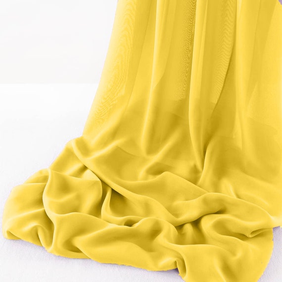 Yellow 5 Yards Chelsea Wool Dobby Chiffon Fabric/58