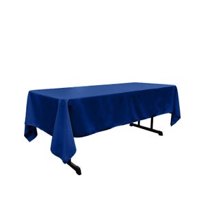 Royal Blue Rectangular Polyester Poplin Tablecloth.