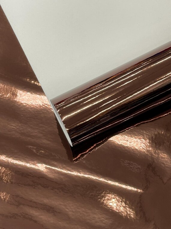 Brown Chrome Mirror Reflective Vinyl Fabric / Crafting Apparel Upholstery Vinyl Fabric 54" Wide