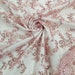 Pink flowers embroider and heavy beaded on a mesh lace fabric-sold by the yard. main image 0